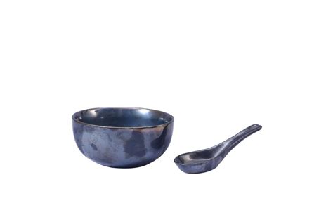 Caffeine Ceramic Handmade Black Ferrous Soup Bowl (Set of 1) : Amazon ...