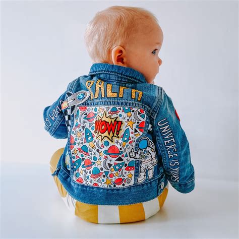 BABY DENIM JACKET, Hand Painted Personalised Jean Jacket With ...