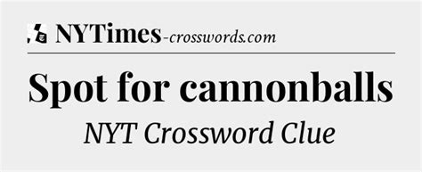 Spot for cannonballs NYT Crossword Clue