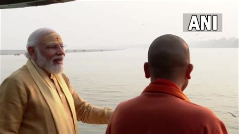 PM Modi takes boat ride from Lalita Ghat to Ravidas Ghat in Varanasi