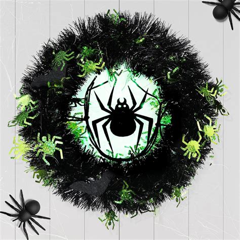 Amazon.com: Luxspire Halloween Decorations Halloween Wreath with Green ...