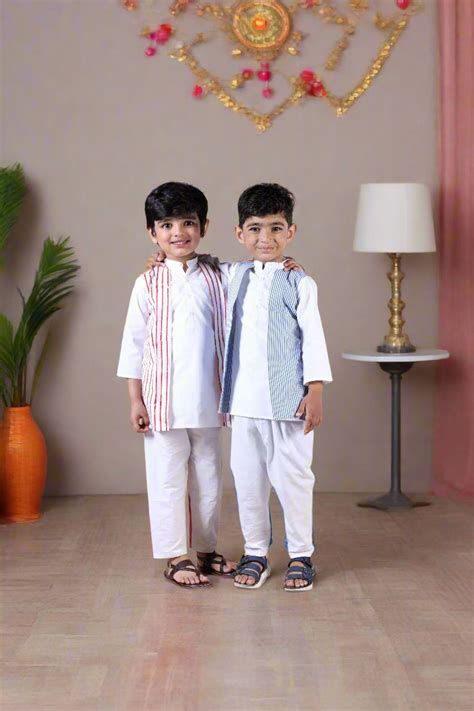 Tied By Stripes Boys Twinning Set| Placket Kurta Sets for Boys – Cuddly ...
