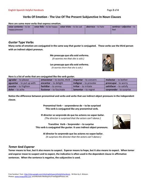 Verbs Of Emotion - The Use Of The Present Subjunctive In Noun Clauses | PDF