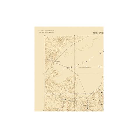 Topographical Map - St George Utah Sheet - USGS 1891 - 23 x 28.21 - Vi ...