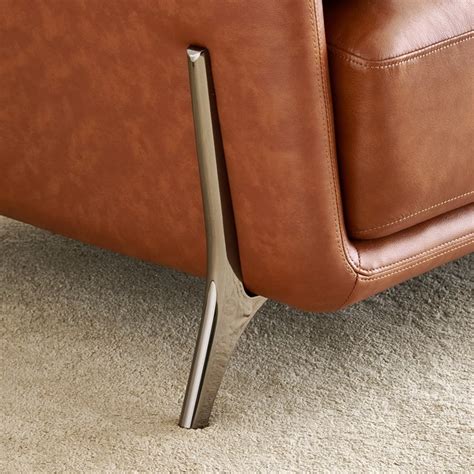 Buy Cinnamon Half Leather 2-Seater Sofa with Cushions - Tan from Home ...