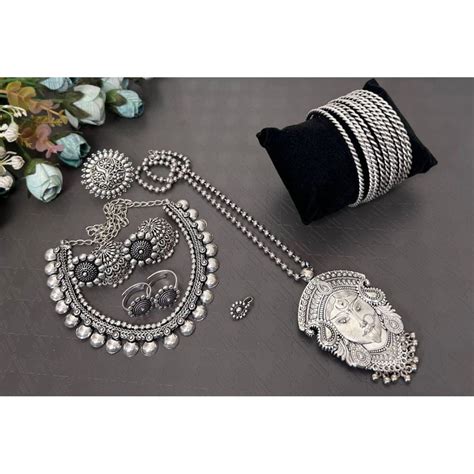 Akruti Collection Oxidised Combo Set – JewelEMarket