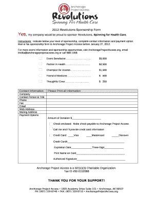 2012 Revolutions Sponsorship Doc Template | pdfFiller