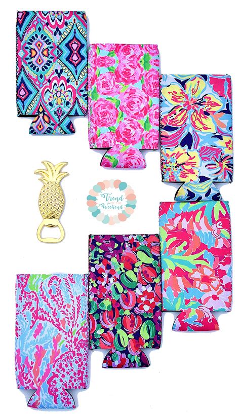 Buy 6-Pack Slim Can Neoprene Insulators in Cute Floral Patterns and ...