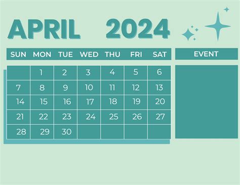 Editable April Calendar Templates in Word to Download