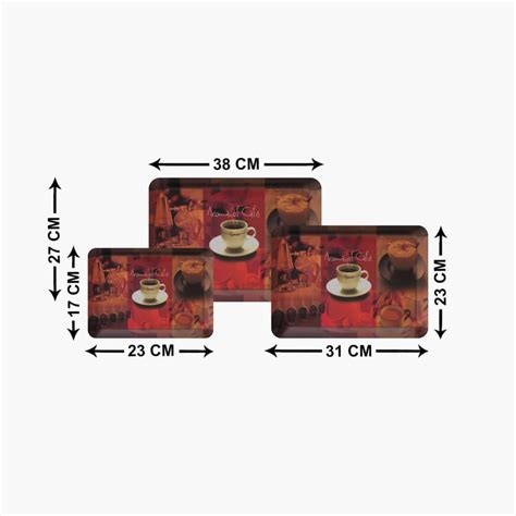 Buy SERVEWELL Printed Tray - Set of 3 Pcs from Servewell at just INR 1075.0
