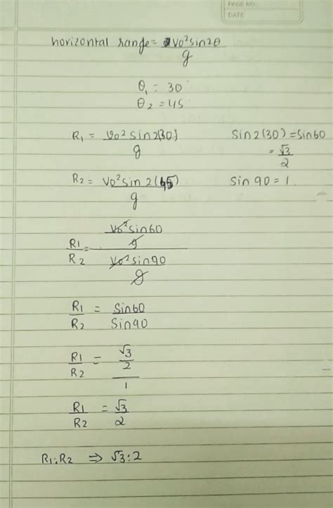 two balls are projected making an angle of 30 and 45 respectively with ...