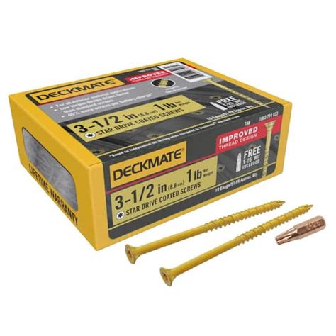 Buy 3-1/2 in. Tan Exterior Self-Starting Star Drive Flat-Head Wood Deck ...