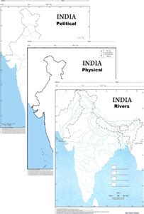 India Political, India Physical & India Rivers (Each 100 Nos) Outline ...