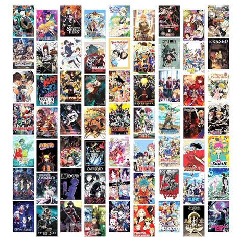 Twinster Aesthetic Anime Wall Stickers Collage Kit,Set of 63 Poster for ...