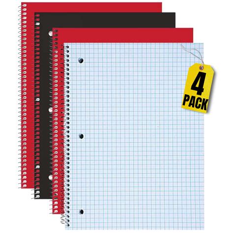Snapklik.com : 1InTheOffice Graph Paper Spiral Notebook 8x105, Quad ...