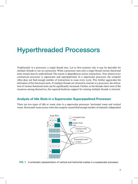 Additional Reading Materials Binder PDF - 1 Hyperthreaded Processors ...