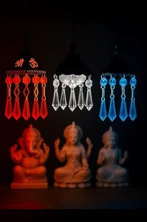 LED Jhumar Light – Set of 3 Crystal Hanging Lamps | Multi-Color ...