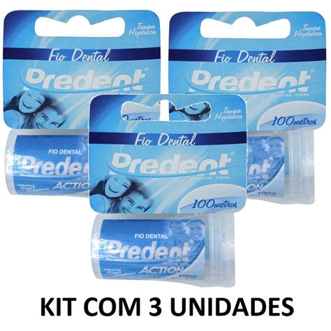 PREDENT FIO DENTAL 100M TRADICIONAL KIT COM 3 UNIDADES | Shopee Brasil