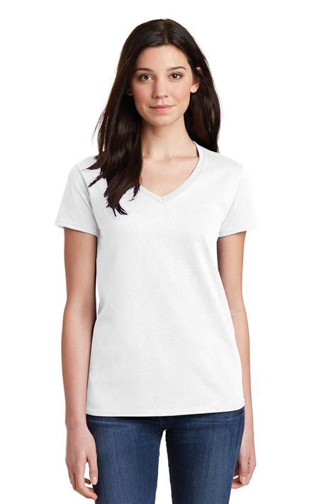 Gildan 5V00L - Ladies Heavy Cotton 100% Cotton V-Neck T-Shirt - T-Shirts
