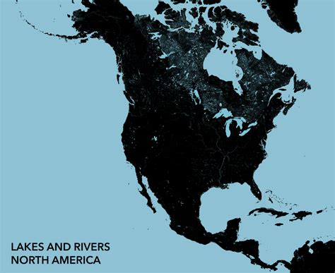 North America With Rivers