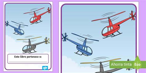 Carátulas de cuaderno: Helicóptero | Twinkl (teacher made)