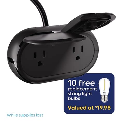 GE Cync 120-Volt 2-Outlet Outdoor Smart Plug in the Smart Plugs ...