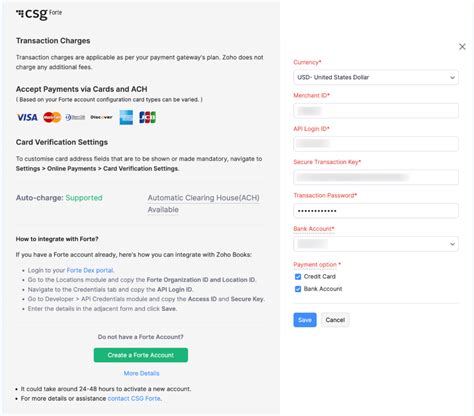 CSG Forte Integration | Help | Zoho Inventory