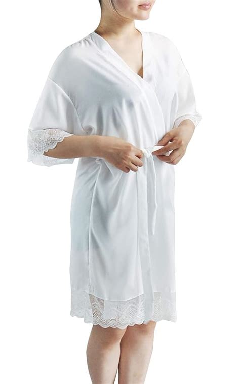 Open Front Nightgowns for Women Loose Large Size (Medium) White ...