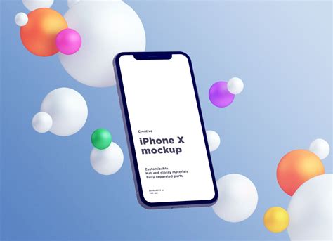 Free Fully Customizable Floating iPhone X Mockup PSD - Good Mockups