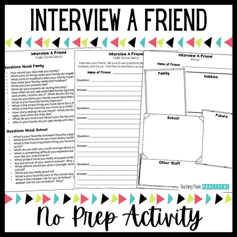 Friend Interview Worksheet 的图像结果