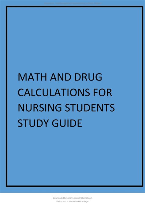 Image result for Nursing Math Study Guide