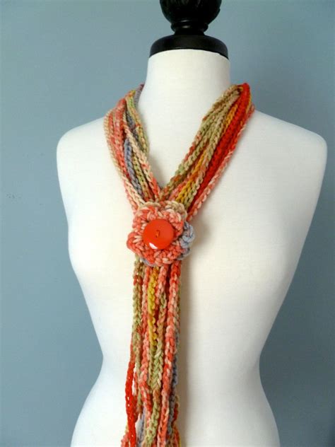 Crocheted Necklace Scarf | Crochet necklace, Crochet scarves, Diy ...