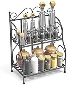 Wood Art STOREMetal Rack, 2-Tier Foldable Shelf Rack for Home Bathroom ...