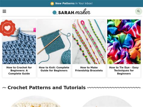 Ravelry: Sarah Maker website - patterns