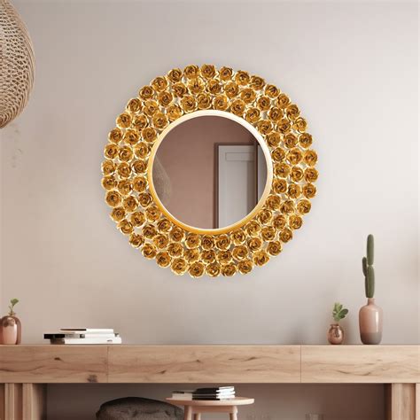 Decorative Mirror - Golden Rose Garden – Flair Glass