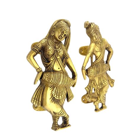 Radha Krishna Playing Dholak Brass Door Handle Pair – Two Moustaches Store