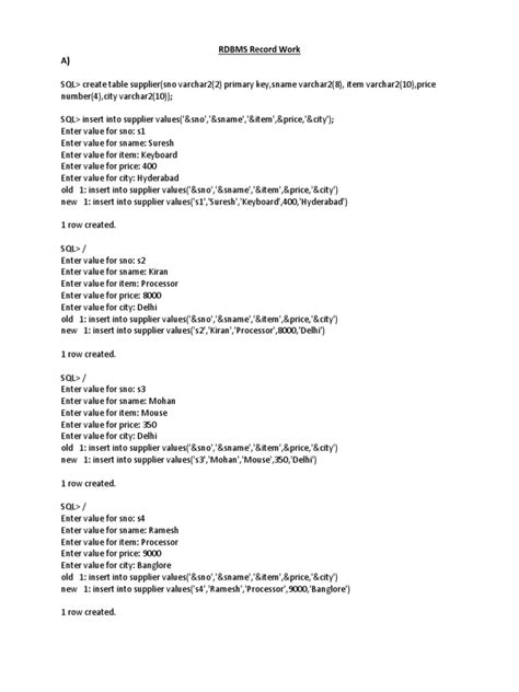 Image result for How to Write SQL Record Book
