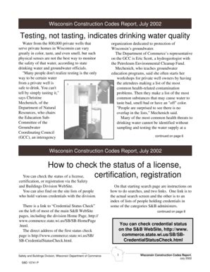 Fillable Online dsps wi Testing, not tasting, indicates drinking water ...