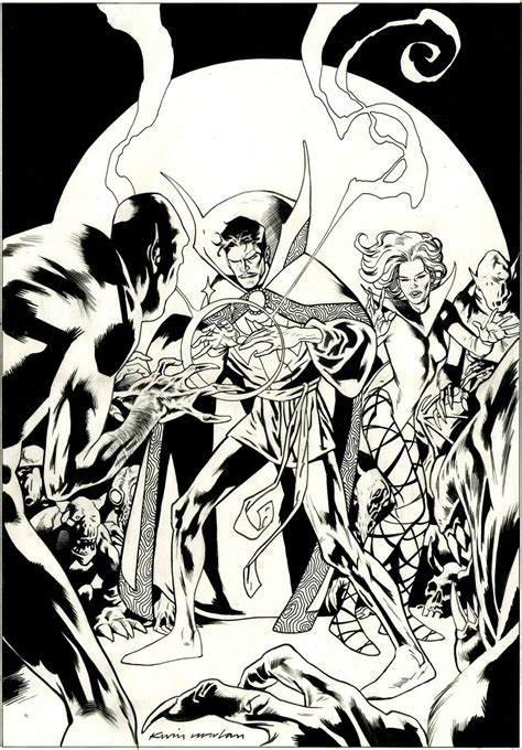 Kevin Nowlan: Old Dr. Strange and Clea commission