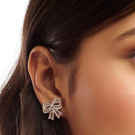 925 Sterling Silver Stud Design Silver Plated Earring With Free Size