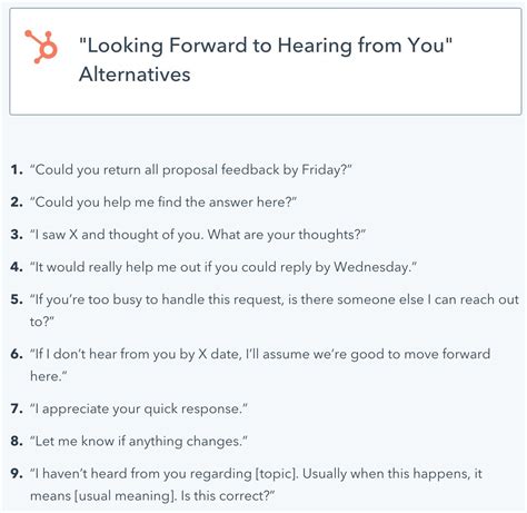 Looking Forward To Hearing From You
