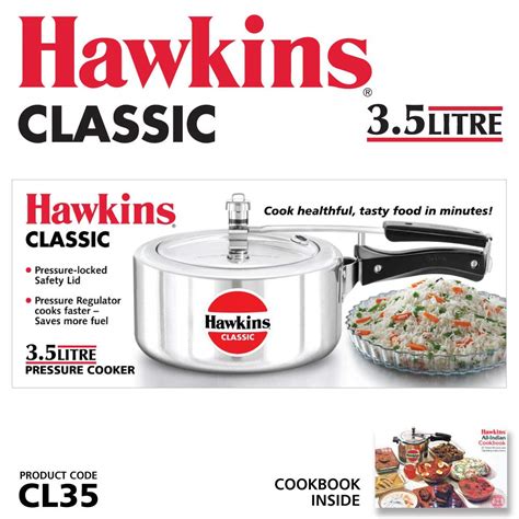 Hawkins 3.5 Litre Classic Pressure Cooker, Best Inner Lid Cooker, Silv ...