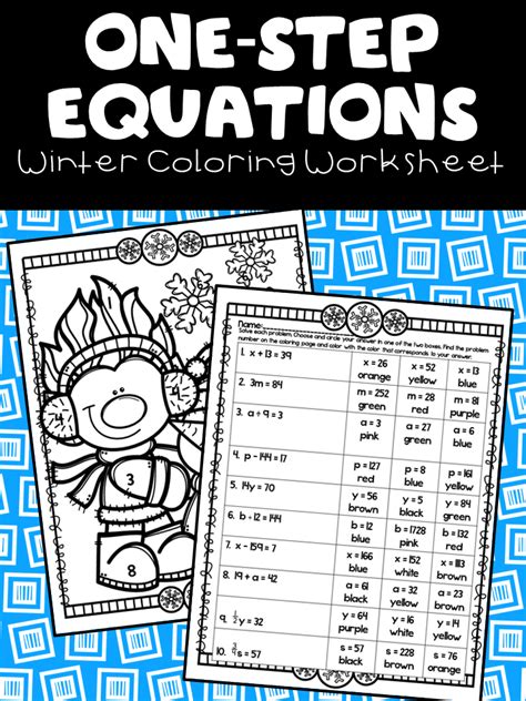 Image result for One Step Equations Coloring Worksheet