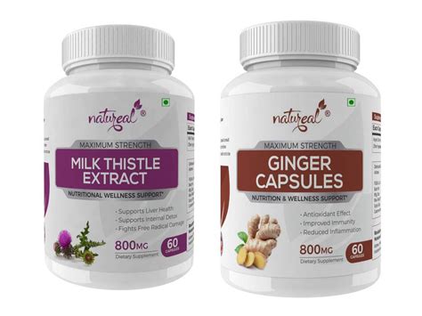 Natureal Overall Wellness Combo | Milk Thisttle Extract 800 Mg Capsules ...