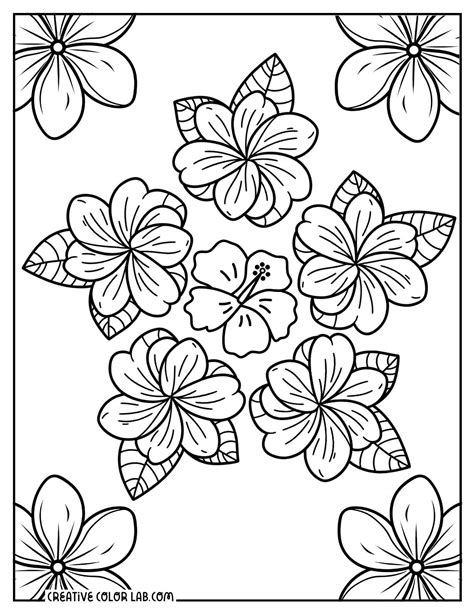 Hawaii Flower Coloring Page