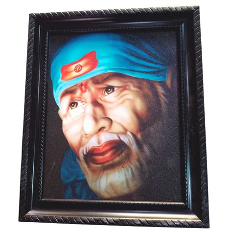 OM SAI Shirdi Sai Baba Wall Hanging Matte Finish Wooden Photo Frame for ...