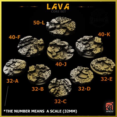 Buy 3D PRINTED Volcanic Rock Lava Ash Stone Burnt Fire Custom Bases and ...