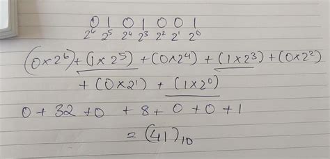 Convert the binary number 0101001 into a decimal number system - Brainly.in