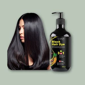 ACTIWOW 3 In 1 Herbal Hair Dye Black Shampoo Intensive Black Tint ...
