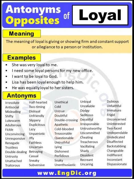opposite of Loyal list in english - EngDic